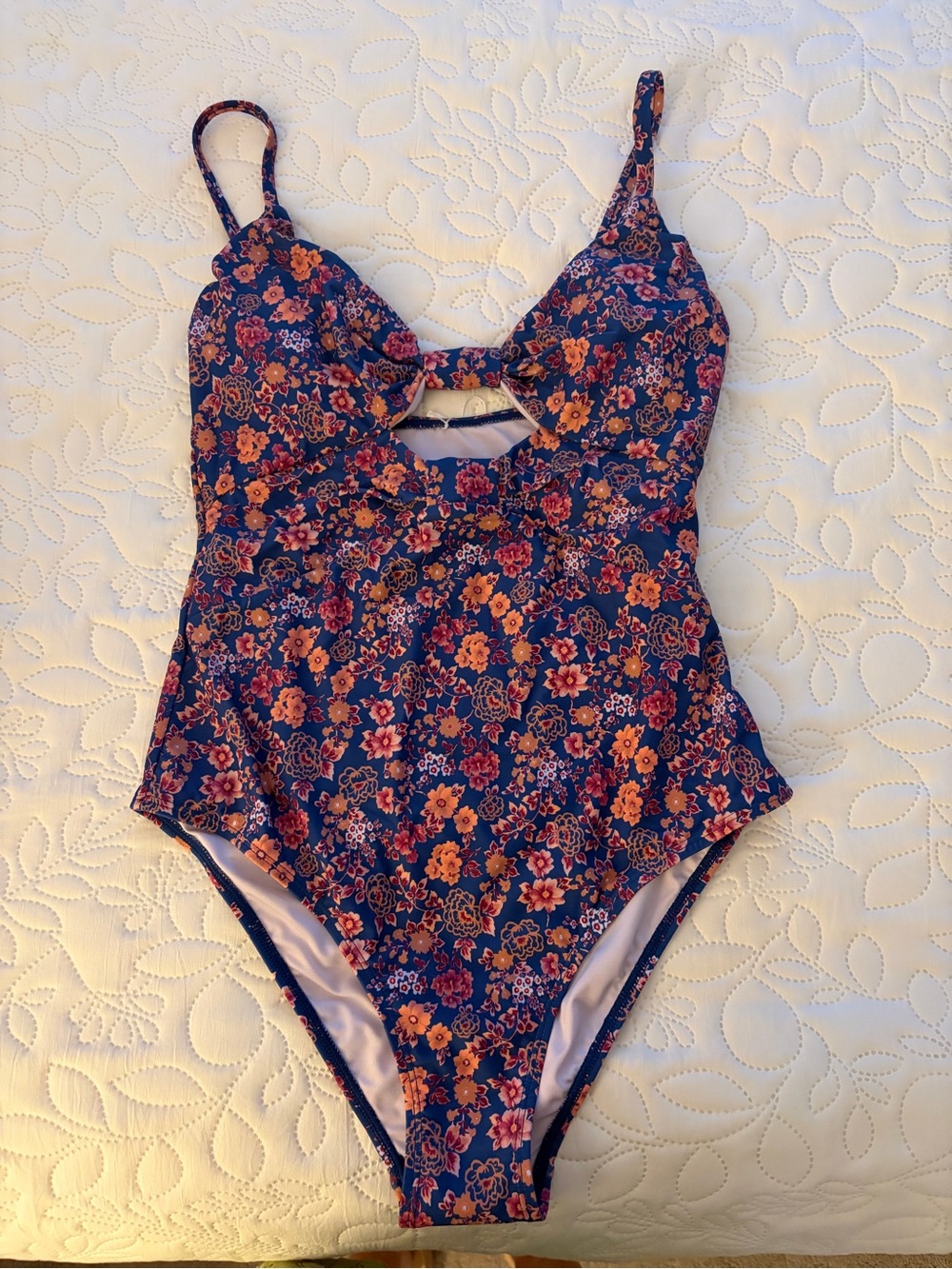 Cupshe Purple Bloom Tummy Control One-Piece Swimsuit